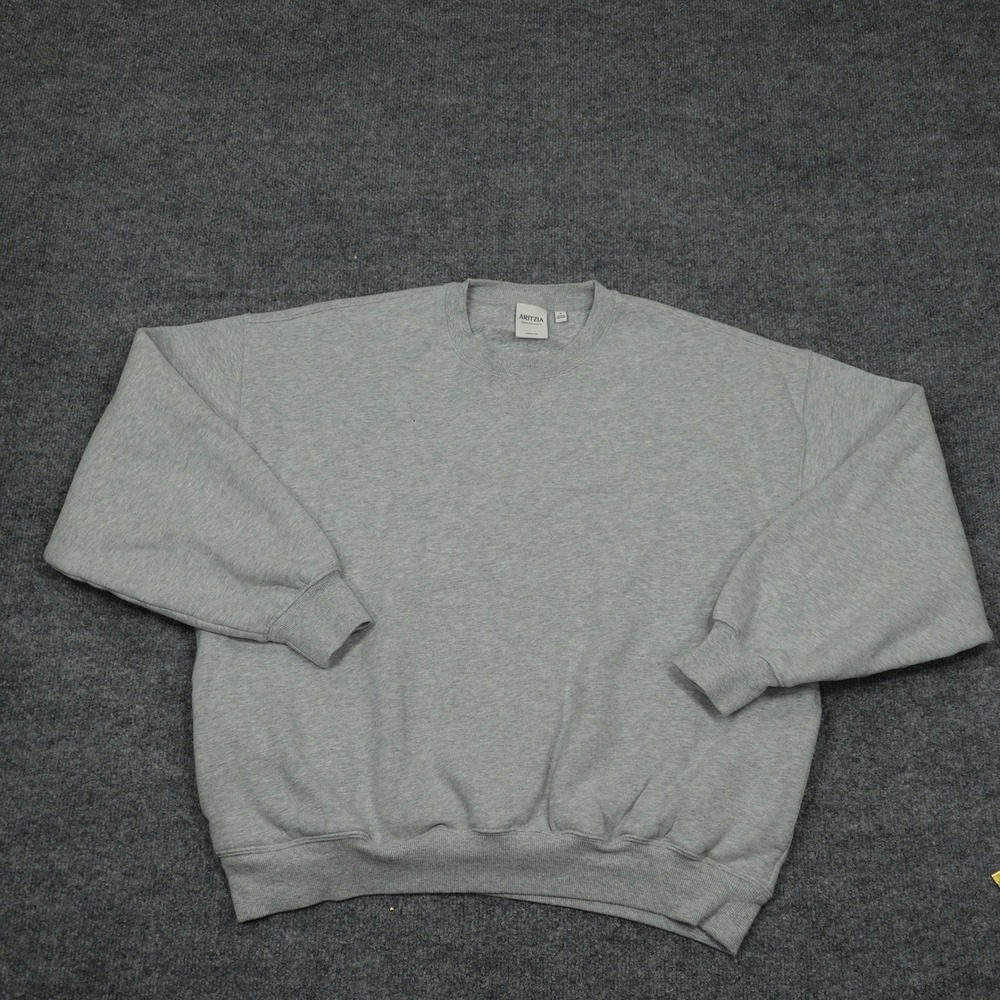 Aritzia Sweatshirt Womens Small Grey Tna Sweatfleece Mega Fit Crewneck Oversized